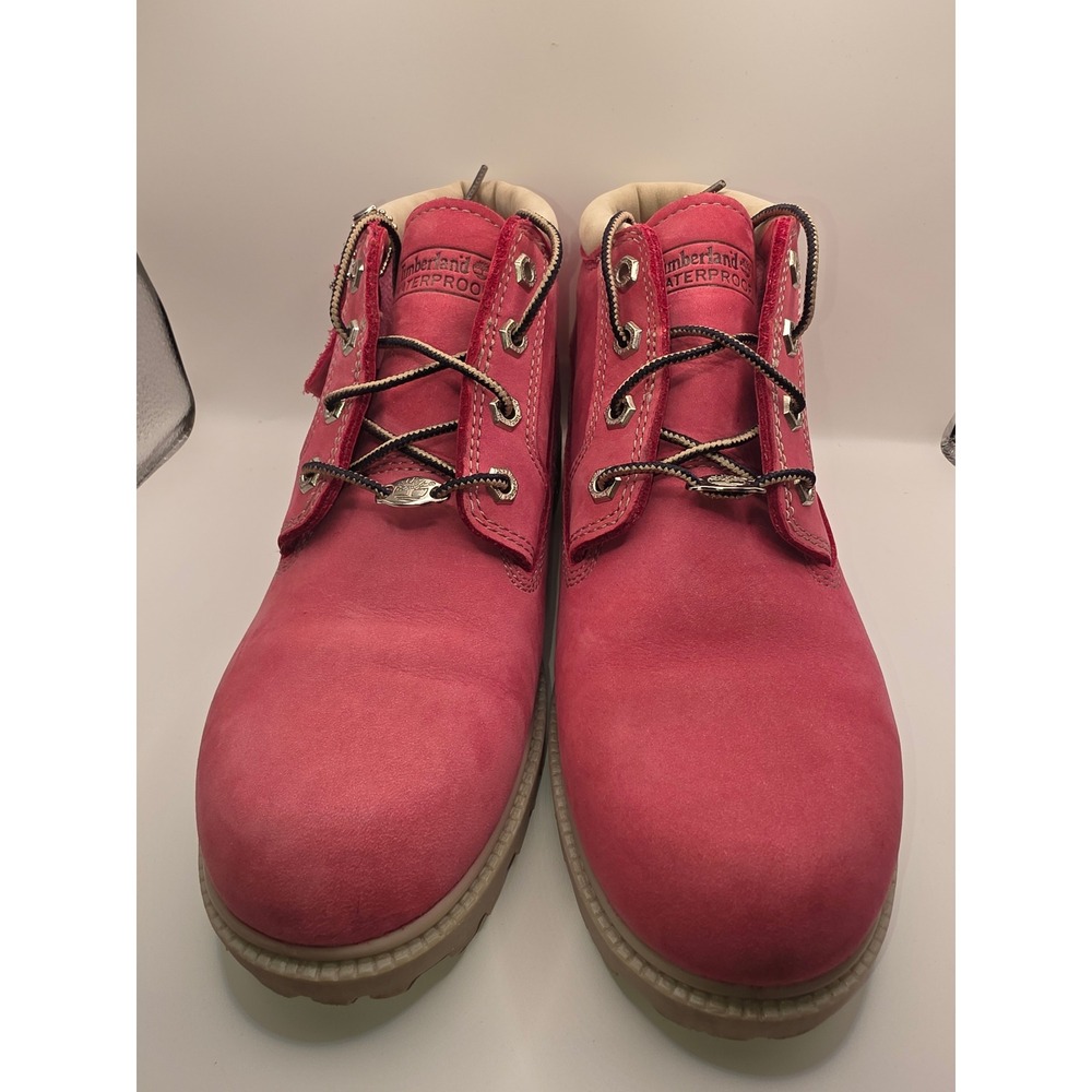 Timberland Waterproof Pink Leather Chukka Boots Womens 8.5 M 22367
